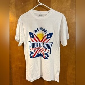 🐰🐣■Limited Time■🆕️🇵🇷 Brisco-Tres Palmas Puerto Rico Surf Life White T-Shirt